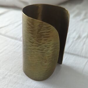 Hammered Metal Bronze Gold Cuff Bracelet
